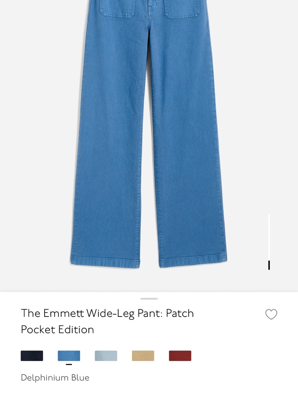 Madewell Emmett Wide-Leg Pants in Delphinium Blue- New Without Tags - Picture 6 of 9